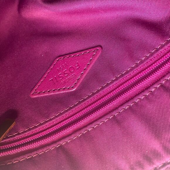 Vintage FOSSIL Pink Leather Shoulder Crossbody casual Bag womens‎ Used - Picture 10 of 16